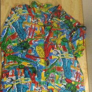 Vintage Jams World Duke Ellington Saxophone Trumpet Pattern Hawaiian Shirt